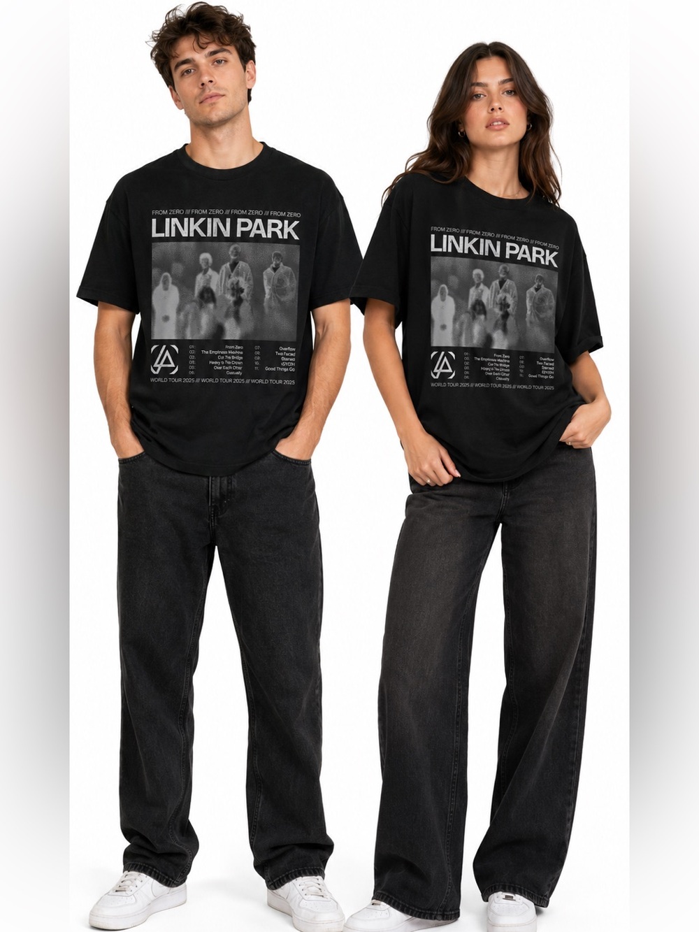 Linkin Park Unisex  Official Merch Linkin Park Zero Song List Tour Tee NEW LRG